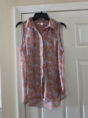 H&M Sleeveless Floral Button-Front Blouse - Size 4